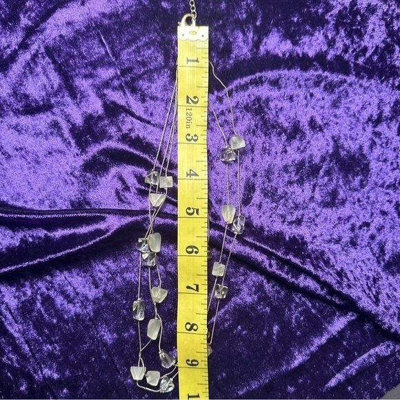 Coldwater Creek Gold Tone Triple Strand Geometric Glass Beaded Necklace 5351 R - Picture 6 of 11